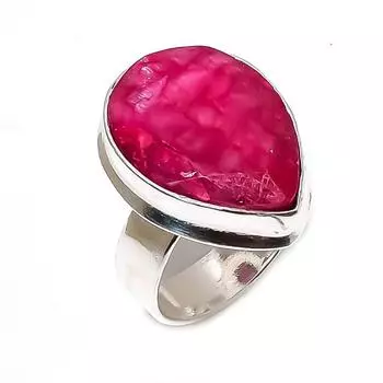 Кольцо из стерлингового серебра 925 пробы с натуральным рубином и натуральным драгоценным камнем, размер 8 u9j58