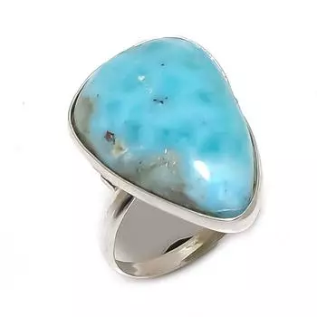 Кольцо из стерлингового серебра 925 пробы с драгоценным камнем ларимаром Natural Republic, размер 7,5 s3H74