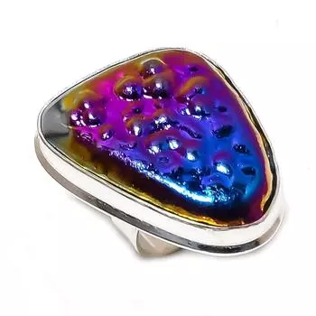 Кольцо из стерлингового серебра 925 пробы с натуральным стеклянным драгоценным камнем Dicorich, размер 8 y3W02