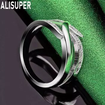 Кольцо из стерлингового серебра 925 пробы с цирконием AAA, модное, изящное, свадебное украшение 7#