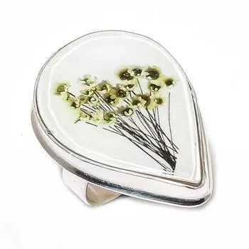 Кольцо из стерлингового серебра 925 пробы с натуральным стеклянным драгоценным камнем Dicorich, размер 9 k9O92