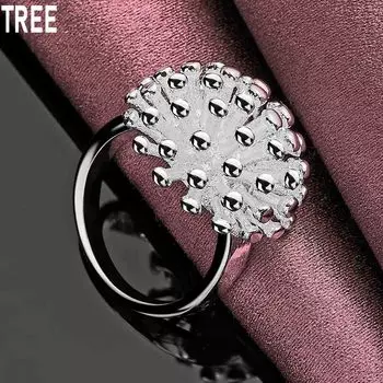 Кольцо из стерлингового серебра 925 пробы с коралловым фейерверком, изысканное модное свадебное украшение 5#