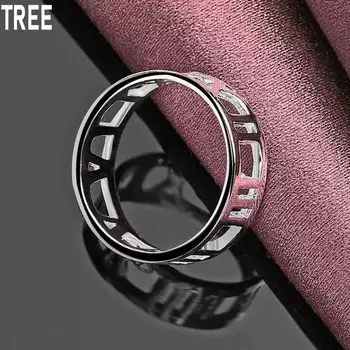 Кольцо из стерлингового серебра 925 пробы с полыми римскими цифрами, изысканное модное свадебное украшение 5#