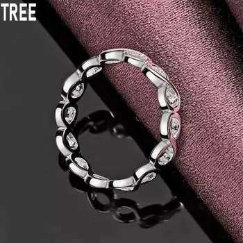 Кольцо из стерлингового серебра 925 пробы, размер 8, изысканное, модное, свадебное украшение 7#