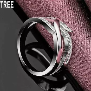 Кольцо из стерлингового серебра 925 пробы с цирконием AAA, изысканное модное свадебное украшение 7#