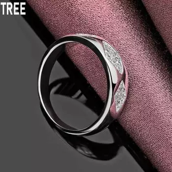 Кольцо из стерлингового серебра 925 пробы с цирконием AAA, изысканное модное свадебное украшение 7#