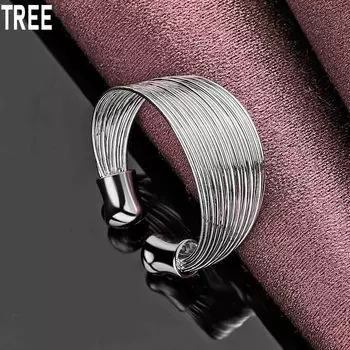 Кольцо из стерлингового серебра 925 пробы с несколькими линиями, изысканное очарование, модные свадебные украшения 5#-10#