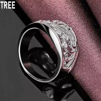 Кольцо из стерлингового серебра 925 пробы с узором из циркония AAA, изысканное модное свадебное украшение 7#