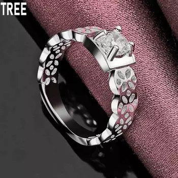 Кольцо из стерлингового серебра 925 пробы с ажурным узором из циркония AAA, изысканное модное свадебное украшение 7#