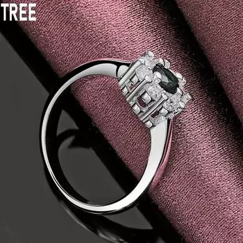 Кольцо из стерлингового серебра 925 пробы с круглым цирконием AAA, модное, изящное, свадебное, ювелирное изделие 7#