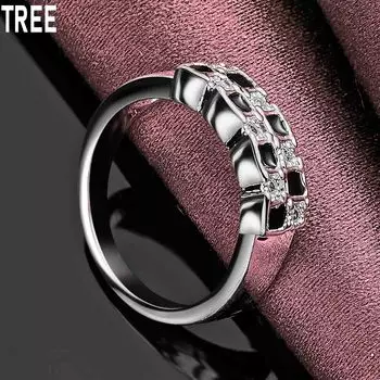 Кольцо из стерлингового серебра 925 пробы с цирконием AAA, изысканное модное свадебное украшение 7#