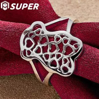 Кольцо из стерлингового серебра 925 пробы с модным узором, модные свадебные украшения 7#