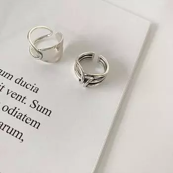 Кольцо из стерлингового серебра 925 пробы, модное, с узлом на поверхности, тайское серебряное цветное кольцо, винтажное кольцо на открытый палец для женщин, ювелирные изделия S-R740 Resizable