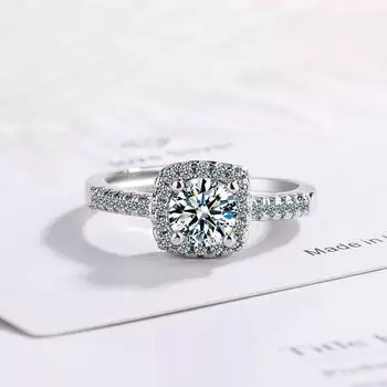 Кольцо из стерлингового серебра 925 пробы с бриллиантом из 100% серебра для женщин, обручальные кольца, обручальное кольцо с бриллиантом Anel Anillos De, серебро 925 пробы, ювелирное кольцо Resizable белый
