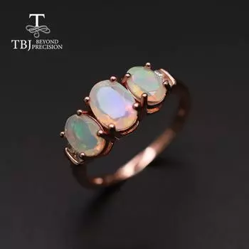 Кольцо из стерлингового серебра 925 пробы с опалом, натуральный драгоценный камень, красочные украшения для женщин, жены, мамы, хороший подарок us ring size 6# белый