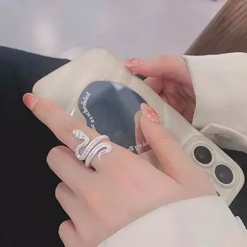 Кольцо из стерлингового серебра 990 пробы с объемным изображением змеи, нишевый дизайн, открытое кольцо на указательный палец в виде змеи