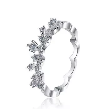 Кольцо из стерлингового серебра S925 для женщин, сложенная корона, модные украшения, кольцо с муассанитом, обручальное кольцо с бриллиантом, обручальное кольцо, подарок для подруги 5