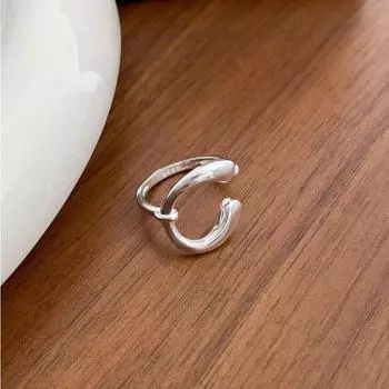 Кольцо из стерлингового серебра S925 пробы, необычная форма C-образной формы, индивидуальность, дизайн, чувство, указательный палец, легкое, роскошное, темпераментное, модное кольцо для женщин