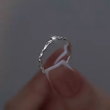 Кольцо из стерлингового серебра S925 пробы для женщин Ins Simple Cold Style Light Luxury Minority Design Open Ring Opening is adjustable