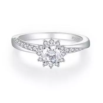 Кольцо из стерлингового серебра S925 пробы Женское дизайнерское кольцо Sense Женское кольцо Niche High-End Light Luxury US size 5 # белого золота