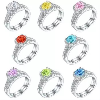 Кольцо из стерлингового серебра S925 пробы с огранкой «ледяной цветок» в виде фейерверка, легкое, роскошное, цветное, с бриллиантами из высокоуглеродистого сплава US Size 5 #