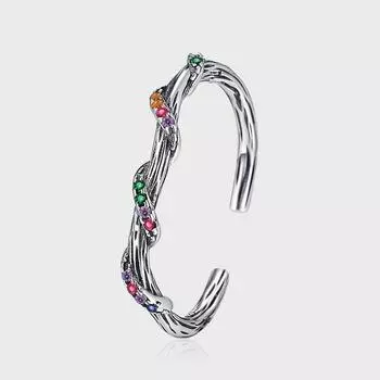 Кольцо из стерлингового серебра S925 пробы с засохшей ветвью и циркониевым покрытием в стиле ретро, элегантное, минималистичное, с высоким дизайном, для женщин Opening adjustable