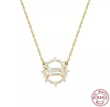 Кольцо из стерлингового серебра S925 с бриллиантом, прямоугольное, штабелируемое, цепочка для ключицы, французский стиль, супер сверкающее, с бриллиантовой инкрустацией, темпераментное ожерелье для женщин 925 silver золотой