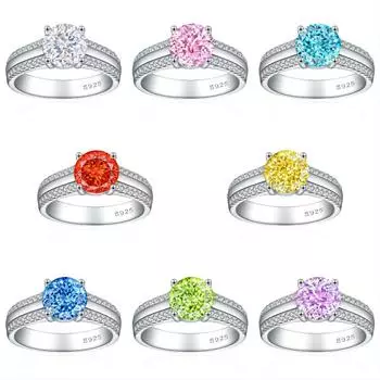 Кольцо из стерлингового серебра S925 с бриллиантами из высокоуглеродистого серебра, женское кольцо класса люкс с огранкой «ледяной цветок» и цирконием 8A из серебра US Size 5 #