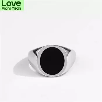 Кольцо из стерлингового серебра S925 с черным эллипсным цирконием и кристаллами, простое ретро-ювелирное украшение для вечеринки All-Match