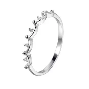 Кольцо из стерлингового серебра S925 с короной в форме волны, творческой формы, покрыто платиной, серебряное кольцо для студентов, подарочные серебряные аксессуары, ювелирные изделия 6