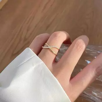 Кольцо из стерлингового серебра S925 с французским бриллиантом, кольцо особого дизайна, простое универсальное открытое кольцо для женщин opening adjustable