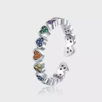 Кольцо из стерлингового серебра S925 с микроинкрустацией цветным цирконием, женское легкое роскошное высококачественное кольцо Love Wind Ring