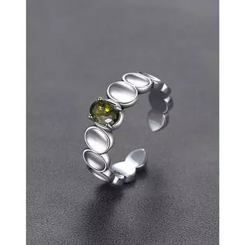 Кольцо из тайского серебра S925 с круглыми бусинами, инкрустированными цирконами, винтажное женское, средней моды, в стиле «крутой панк», нетрадиционный стиль opening adjustable