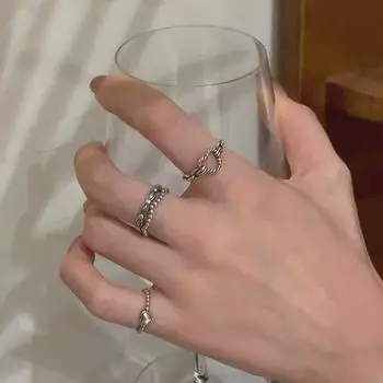 Кольцо из тайского серебра в стиле ретро Love: Высококачественные, нейтральные, легкие, роскошные украшения для указательного пальца