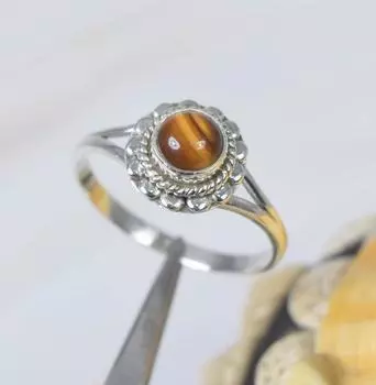 Кольцо из тигрового глаза из стерлингового серебра 925 пробы, кольцо с драгоценными камнями, дизайнерское кольцо, кольцо в стиле бохо 6