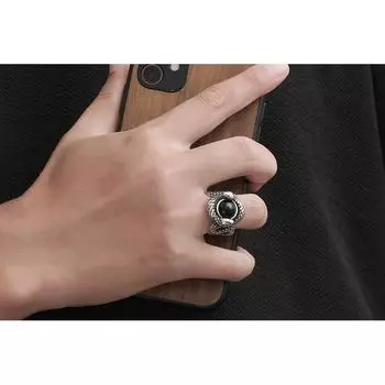 Кольцо из титановой стали, аристократическое мужское кольцо в стиле ретро, кольцо с двойной змеей, браслет 10