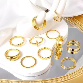 Кольцо из титановой стали, модное, простое и нежное простое кольцо из нержавеющей стали с таким же женским кольцом