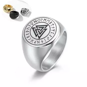 Кольцо из титановой стали, модные мужские кольца из нержавеющей стали с вечным треугольным узлом 7# серебряный