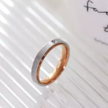 Кольцо из титановой стали, розовое золото, песок, лапша, гравировка, микродешевое кольцо с бриллиантом, индивидуальное универсальное модное ювелирное изделие 9
