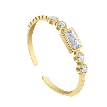 Кольцо из титановой стали с маленьким кубом сахара и цирконием, не выцветает, универсальное маленькое свежее кольцо из нержавеющей стали