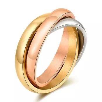 Кольцо из титановой стали, три кольца, трехцветное кольцо, кольцо из нержавеющей стали, три жизни, кольцо с признанием трех поколений, не одна собака 5