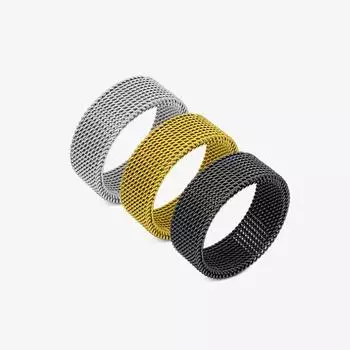 Кольцо из тканой сетки из титановой стали Кольцо из замешанной нержавеющей стали Плетеная сетчатая лента для мужских и женских колец 7