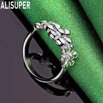 Кольцо из трех цветков из стерлингового серебра 925 пробы, модное, изысканное, свадебное украшение 7#