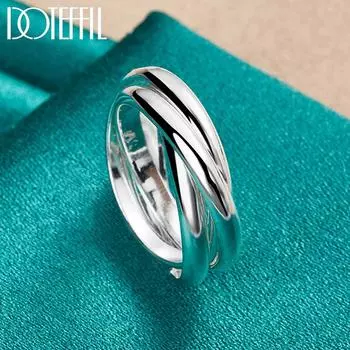 Кольцо из трех колец из стерлингового серебра 925 пробы, модные свадебные украшения 5#