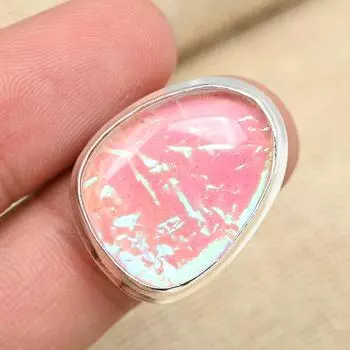 Кольцо из твердого серебра 925 пробы с розовым австралийским тройным опалом и драгоценным камнем ручной работы 4 розовый