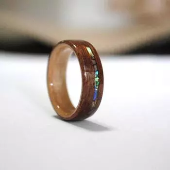Кольцо JMXD-Pearl Shell Shabili Wood Ring, обручальное кольцо унисекс