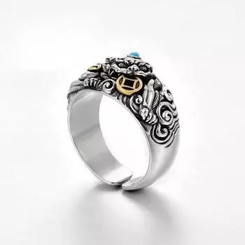 Кольцо JMXD-Pixiu для мужчин, персонализированное, ретро, нишевый дизайн, ювелирные изделия, открывающиеся, регулируемые аксессуары, прилив opening adjustable