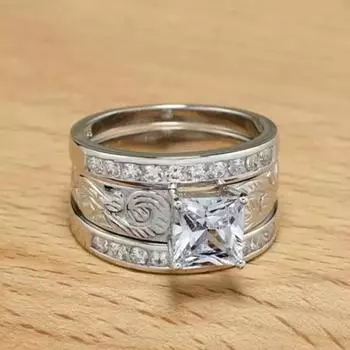 Кольцо класса люкс, трендовое кольцо с четырьмя когтями, восемью сердцами, восемью стрелами, винтажное широкое универсальное ювелирное женское кольцо 6