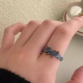 «Кольцо «Классная голубая бабочка» — шикарный, открытый дизайн для женщин» Butterfly Ring синий