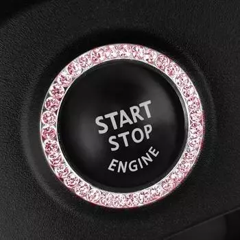Кольцо кнопки запуска автомобиля Cabijou, 2 шт., розовое, 2 шт., корейский автомобильный аксессуар
